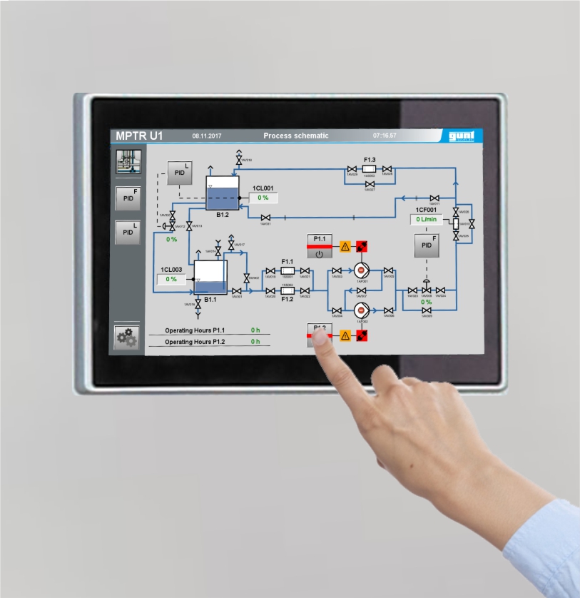 Plant control via touch screen